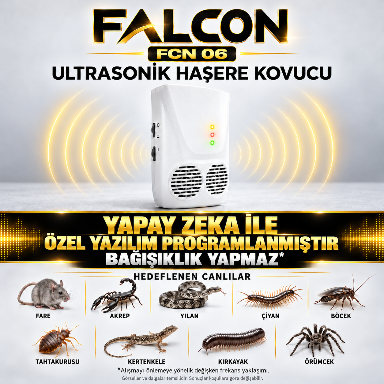 FALCON FCN 06 - FARE BÖCEK YILAN AKREP ÖRÜMCEK  FCN 06 ( YENİ YAPAY ZEKA DESTEKLİ FULL KORUMA )