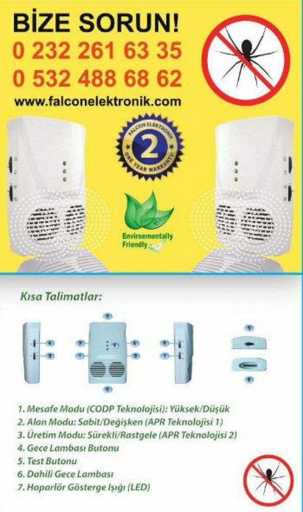 FALCON ELEKTRONİK KAPALI ALAN FARE, AKREP, YILAN, BÖCEK, KIRKAYAK, ÖRÜMCEK KOVUCU
